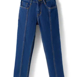 Pine Kids Denim Woven Full Length Washed Jeans - Navy Blue-picture-16