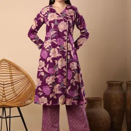 FASHOR Women Printed Regular Pure Cotton Kurta with Palazzos-25