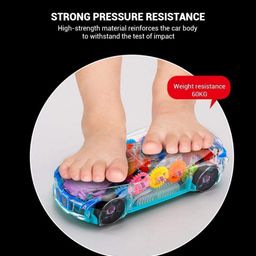 negocio 3D Transparent Car with 360 Degree Rotation Gear Simulation Mechanical Car With Light & Sound - Colour May Vary image 3