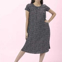 Dreamz by Pantaloons Black Cotton Printed Nighty-picture-20