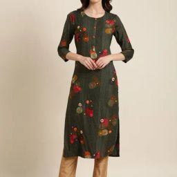 showoffff SHOWOFF Green Cotton Embroidered Kurta-picture-25