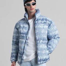 Jack & Jones Blue Regular Fit Printed Puffer Jacket-image-47