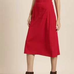 Qurvii Red Midi Skirt image 3