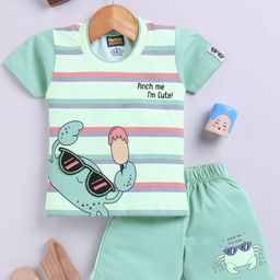Nottie Planet Boys Printed Round Neck Pure Cotton T-Shirt With Shorts-image-95