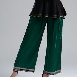 WISHFUL by W Women Green Regular Fit Solid Parallel Trousers-image-24