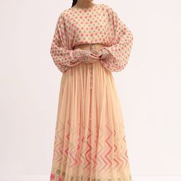 KALKI Fashion Printed Cotton Crop Top And Skirt Co-Ord Set-image-40