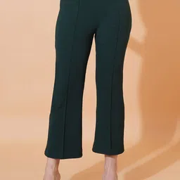 kintu parantu Women Solid Mid-Rise Non Iron Trousers-picture-37