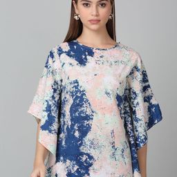 Dressitude Women Abstract Printed Kimono Sleeve Kaftan Regular Top-picture-8