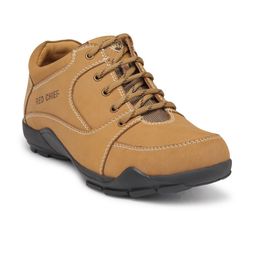 Red Chief Men Tan Brown Leather Sneakers-57