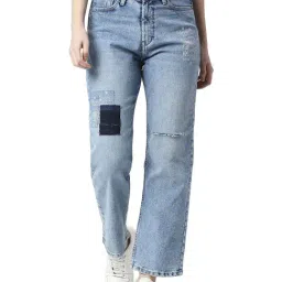Pepe Jeans Blue Cotton High Rise Straight Jeans-picture-27