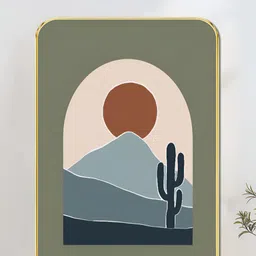 Myntra Elegant Homes Green & Blue Abstract Printed Wooden Wall Art-image-56