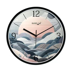 RANDOM Black & Blue Printed Contemporary Wall Clock-image-96