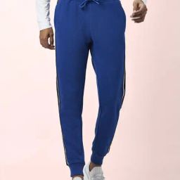People by Pantaloons Blue Slim Fit Striped Joggers-picture-41