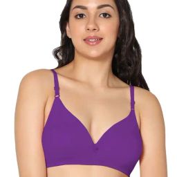 IN CARE Purple Cotton T-Shirt Bra-image-41