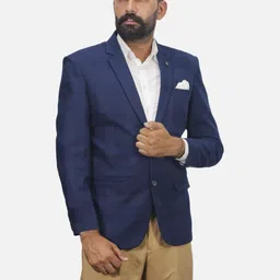 GARGIAN Master Cut Men Blue Solid Blazer-picture-21