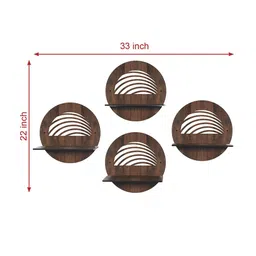 RANDOM Brown Set of 4 MDF Basic Wall Shelves image 5