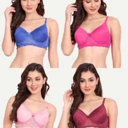 FIMS: Fashion is my Style Multicolored Lace Work Push-Up Bras - Pack Of 4-picture-33