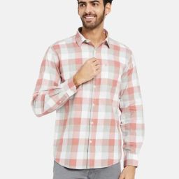 METTLE Coral Regular Fit Check Shirt-image-52