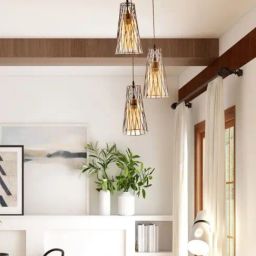 Kapoor Lamp Shades Grey & Amber Glass Milo Modern Stylish Hanging Cluster Ceiling Light-image-35