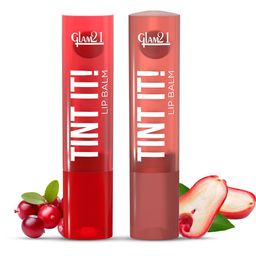 GLAM21 Set Of 2 Tint It Lip Balm With Vitamin-E & SPF15 - Rose Apple 01 & Cranberry 02-76