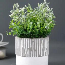 Tayhaa White Ceramic Indoor Planter-image-93
