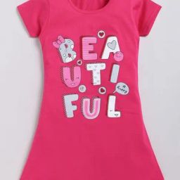 Todd N Teen Kids Dark Pink Printed Nighty-image-53