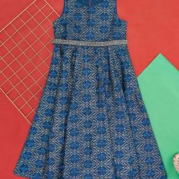 Akkriti by Pantaloons Kids Blue Printed Dress-image-17