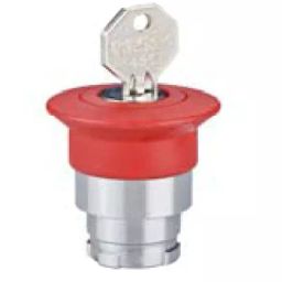 Teknic Red Mushroom Actuators Latching with Key Ø 40mm, 2AMLKB4-37