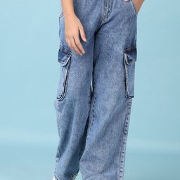 V-Mart Girls Cargo Styles Heavy Fade Jeans-image-27