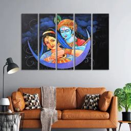 999Store Printed Multicolor MDF 5 Panels Wall Art-90