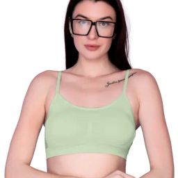 Spiaty Green Blended Solid Sports Bra-picture-42