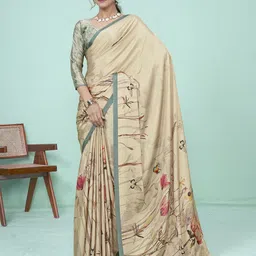JIVORA Floral Printed Saree With Solid Border-picture-15