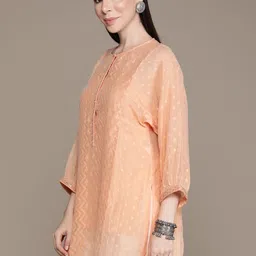 Ritu Kumar Geometric Woven Design Kurti with Camisole image 5