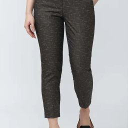 Van Heusen Grey Printed Trousers-image-61