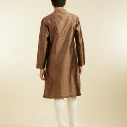 Diwas by Manyavar Men Art Silk Embroidered Kurta-picture-49