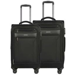 Nasher Miles Berlin Expander Soft-Sided Polyester  Set of 2 Black Trolley Bags (65 & 75 cm)-image-74