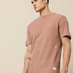 Mr Bowerbird Men Pure Cotton Liberal Fit Self Design T-shirt-image-24