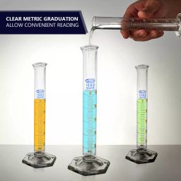 Glassco GC-138.522.01A Measuring Cylinder with Hexagonal Base Class B 10 ml (Pack of 2 Pcs) image 2