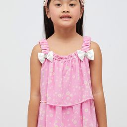 One Friday Layered Bow Detail Sleeveless Floral Print Top-picture-54