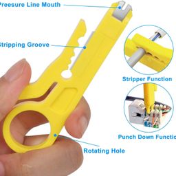 COOLCOLD Crimping Tool RJ45, Tools kit, Ethernet Crimp Set, RJ-11, 6P/RJ-12, 8P/RJ-45 Crimp, Cut and Strip with 50PCS rj45 Connectors, 50pc Boots,1 Lan Tester, 1 Wire Stripper and 1 Krone Tool image 4