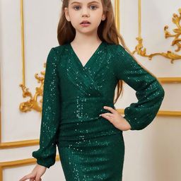 Texaso Premium Embellished Puff Sleeve Net Dress-58