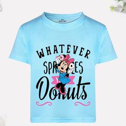 Disney By Miss and Chief Girls Minnie Mouse Printed Bio Finish Applique T-shirt-image-52
