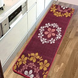 Saral Home Cotton Floor Runner Floral Printed - Maroon (Color May Vary)-image-63