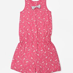 Lily + Sid Sleeveless Jumpsuit Multi Print & Bow Applique - Pink-image-66