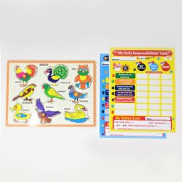 A&A Kreative Box Wooden Bird Puzzle with 2 Responsibility Cards - 9 Pieces-24