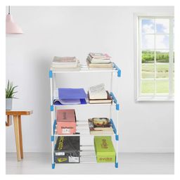 Fabura 4 shelf open Bookshelf cum utility rack-White-71