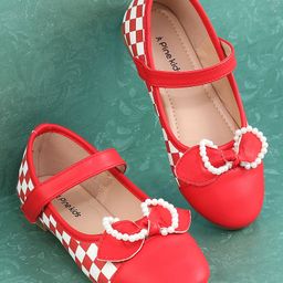 Pine Kids Bellies with Bow Applique & Velcro Closure - Red-image-66