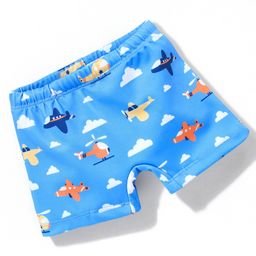 Babyhug Swimming Trunk Aircraft Print - Blue-image-113