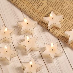 Parkash Candles Set of 8 Scented Star Shaped Tea Lights  - White-image-77