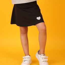 Anthrilo Blended Heart Patch Detailed Skirt - Black-image-27